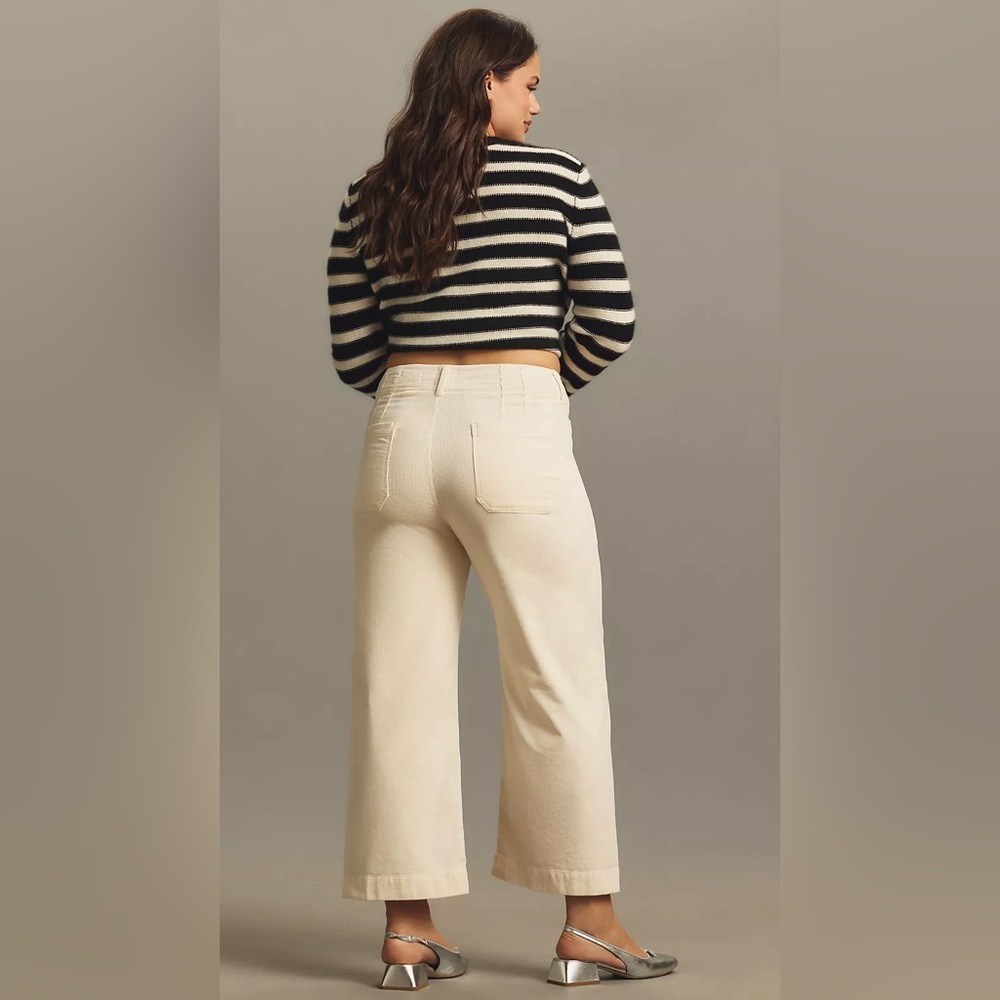 Anthropologie Maeve The Colette Corduroy Crop Wide-Leg Pants - Size 30 - Picture 3 of 12